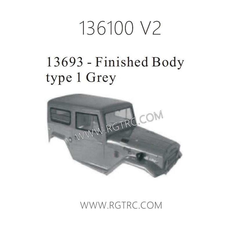 RGT 136100 RC4 V2 Parts 13693 Finished Body Type 1