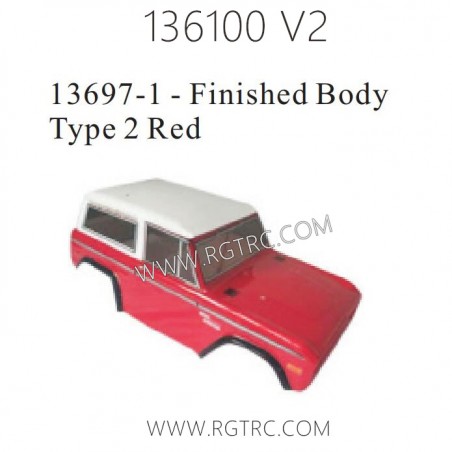 RGT Rock Cruiser 136100 RC4 V2 Parts 13697-1 Finished Body Type 2