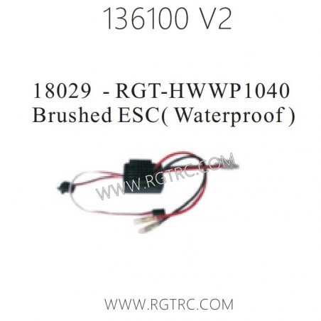 RGT Rock Cruiser 136100 RC4 V2 Parts 18029 RGT-HWWP 1040 Brushed ESC Waterproof