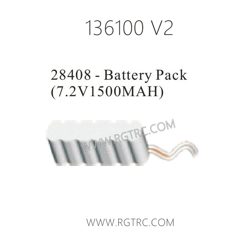 RGT Rock Cruiser 136100 RC4 V2 Parts 28408 Battery Pack 7.2V 1500Mah