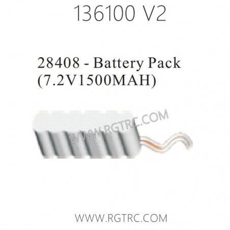RGT Rock Cruiser 136100 RC4 V2 Parts 28408 Battery Pack 7.2V 1500Mah