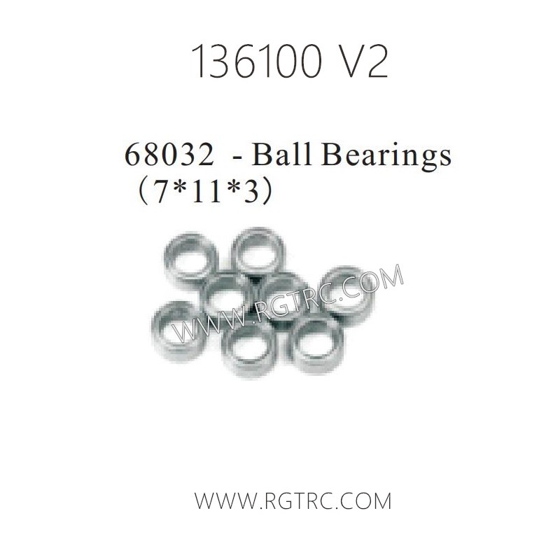 RGT Rock Cruiser 136100 RC4 V2 Parts 68032 Ball Bearings 7X11X3