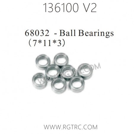 RGT Rock Cruiser 136100 RC4 V2 Parts 68032 Ball Bearings 7X11X3