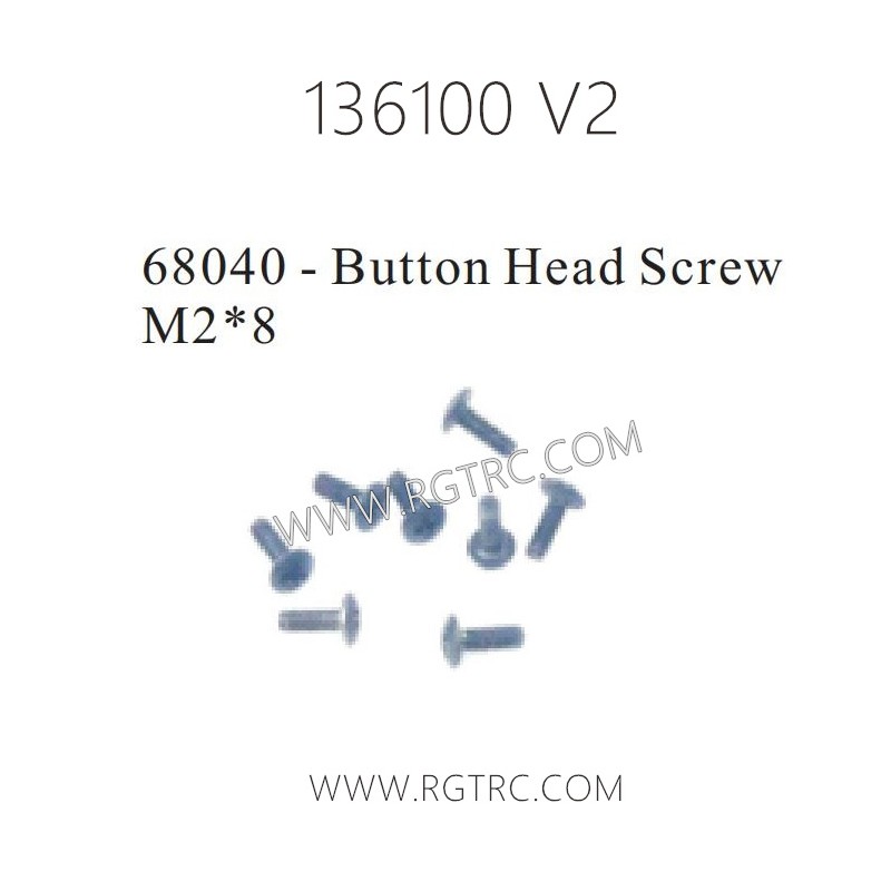 RGT Rock Cruiser 136100 RC4 V2 Parts 68040 Button Head Screw M2X8