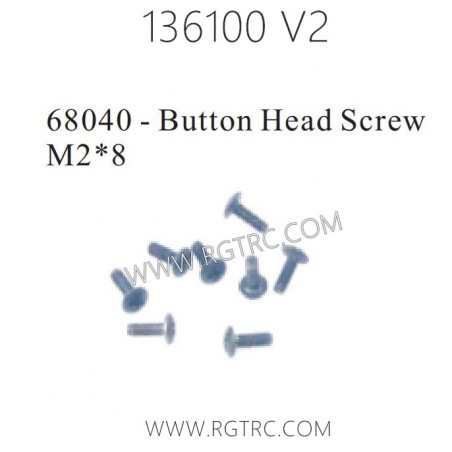RGT Rock Cruiser 136100 RC4 V2 Parts 68040 Button Head Screw M2X8
