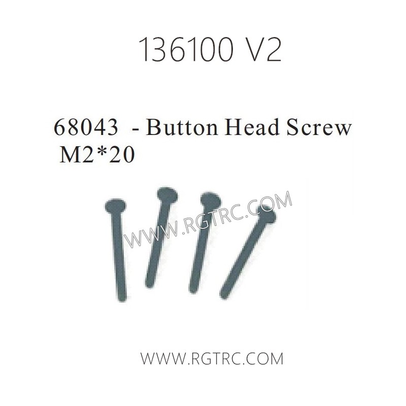 RGT Rock Cruiser 136100 RC4 V2 Parts 68043 Button Head Screw M2X20