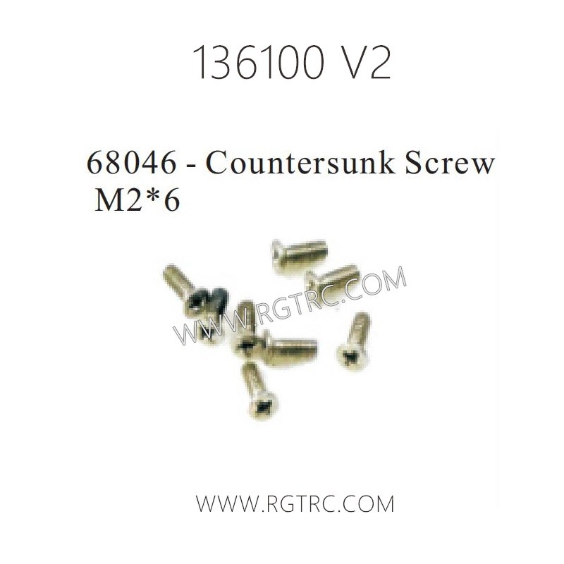 RGT Rock Cruiser 136100 RC4 V2 Parts 68046 Countersunk Screw M2X6
