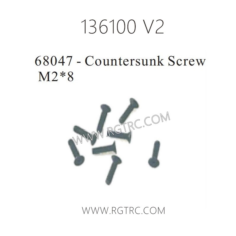 RGT Rock Cruiser 136100 RC4 V2 Parts 68047 Countersunk Screw M2X8