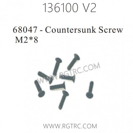RGT Rock Cruiser 136100 RC4 V2 Parts 68047 Countersunk Screw M2X8