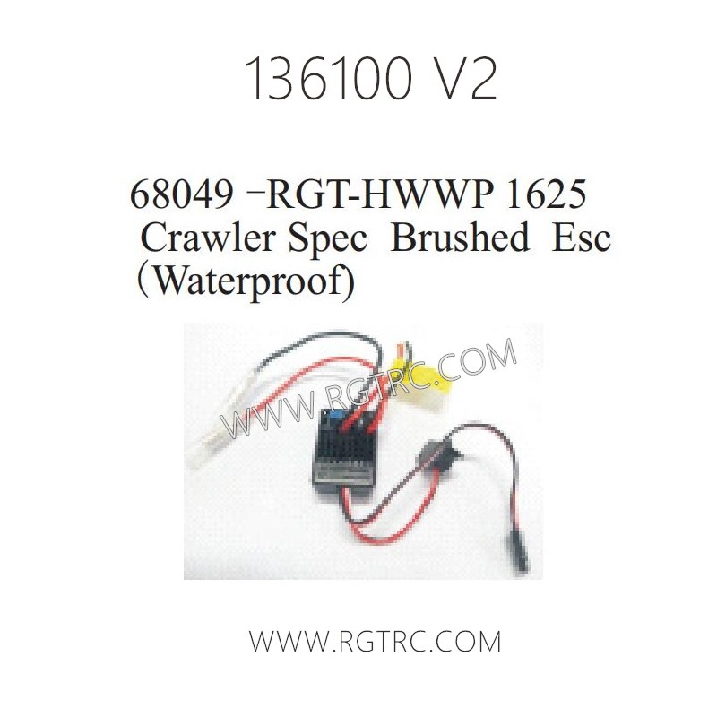 RGT 136100 RC4 V2 Parts 68049-RGT-HWWP 1625 Crawler Spec Brushed Waterproof