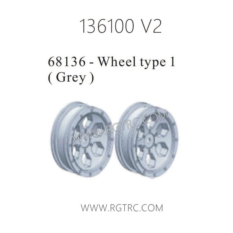 RGT 136100 V2 Parts 68136 Wheel Type Grey