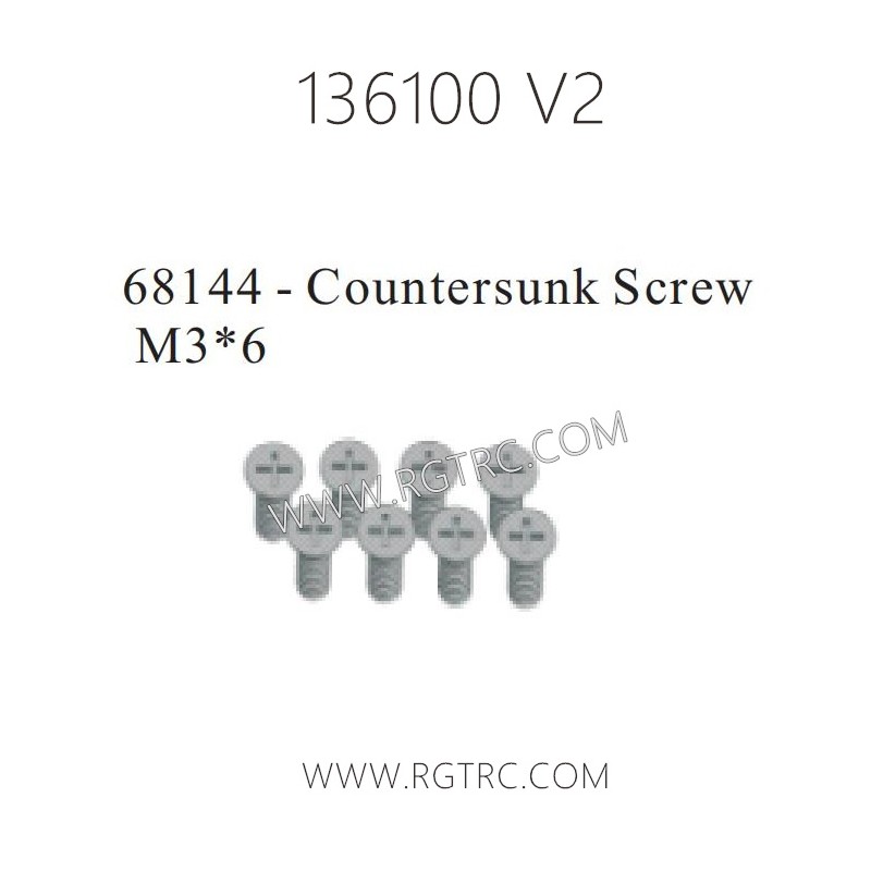 RGT 136100 V2 Parts 68144 Countersunk Screw M3X6