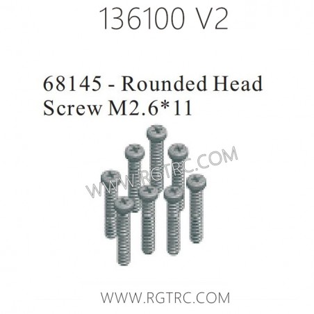 RGT 136100 V2 Parts 68145 Rounded Head Screw M2.6X11
