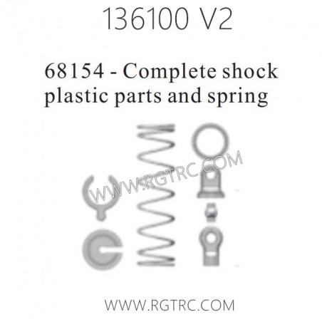 RGT 136100 V2 Parts 68154 Complete Shock Plastic and Spring
