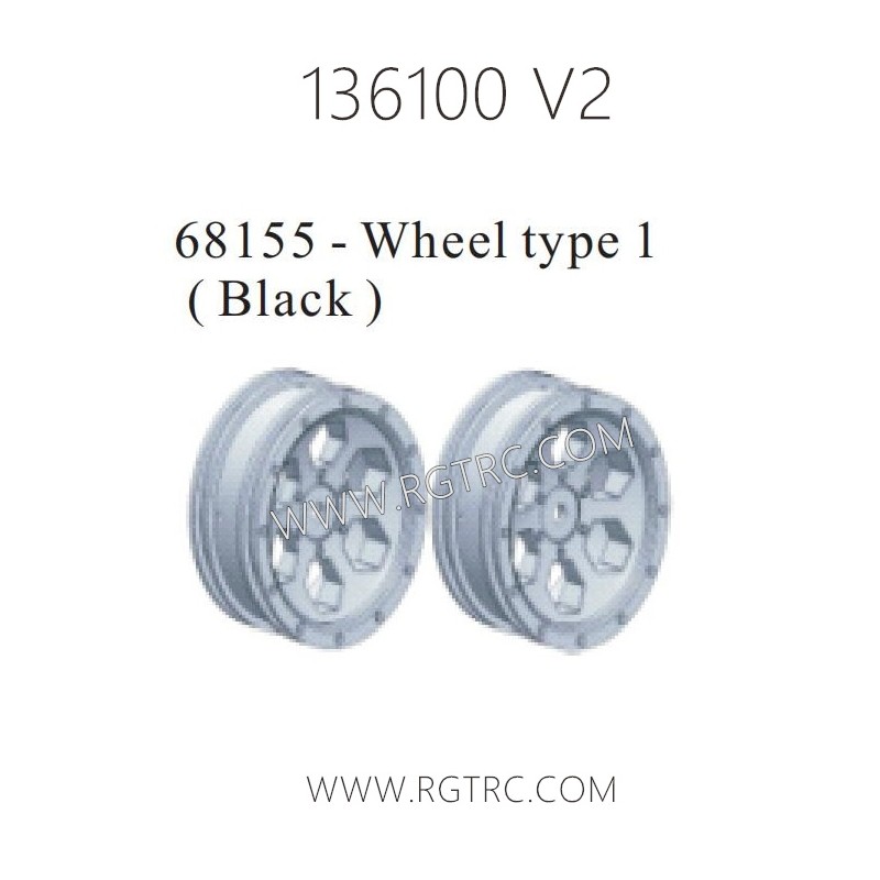 RGT 136100 V2 Parts 68155 Wheel Type Black