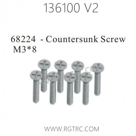 RGT 136100 V2 Parts 68224 Countersunk Screw M3X8