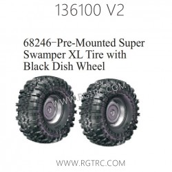 RGT 136100 V2 Parts 68246 Pre-Mounted Super Tire with Silver Dish Wheel