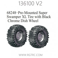 RGT 136100 V2 Parts 68248 Pre-Mounted Super Tire with Silver Dish Wheel