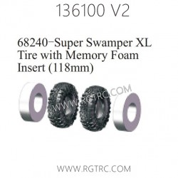 RGT 136100 V2 Parts 68240-Super Swamper XL Tire with Memor Foam Insert 118cm