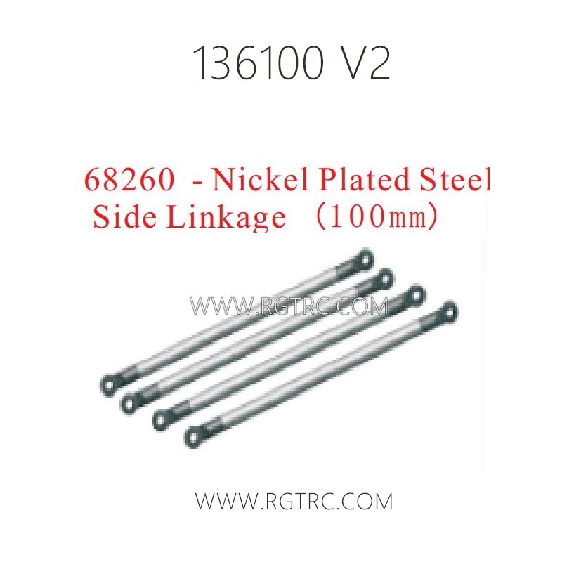 RGT 136100 V2 Parts 68260 Nickel Plated Steel Side Linkage 100MM