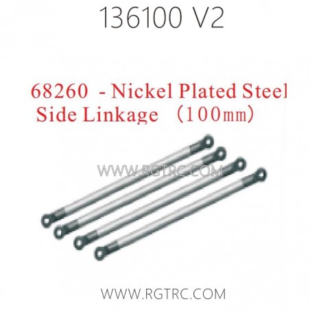 RGT 136100 V2 Parts 68260 Nickel Plated Steel Side Linkage 100MM