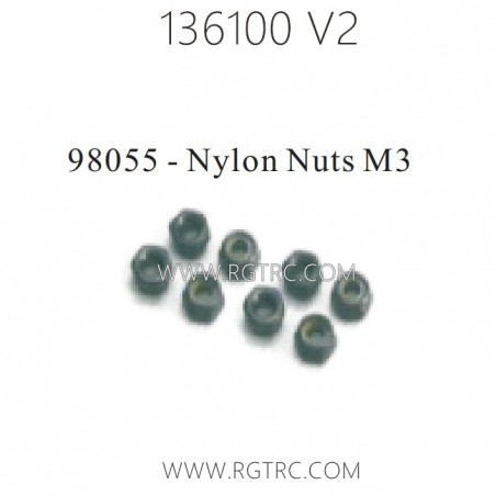 RGT 136100 V2 Parts 98055 Nylon Nuts M3