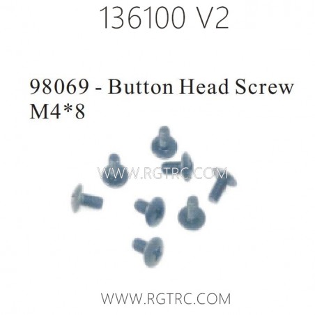 RGT 136100 V2 Parts 98069 Button Head Screw M4X8