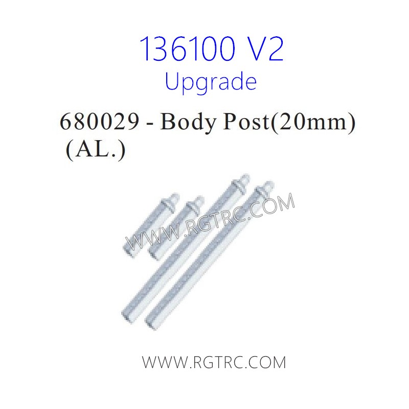 RGT 136100 V2 Upgrade Parts 680029 Body Post 20MM AL.