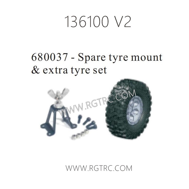 RGT 136100 V2 Upgrade Parts 680037 Spare Tire Mount AND extra kit