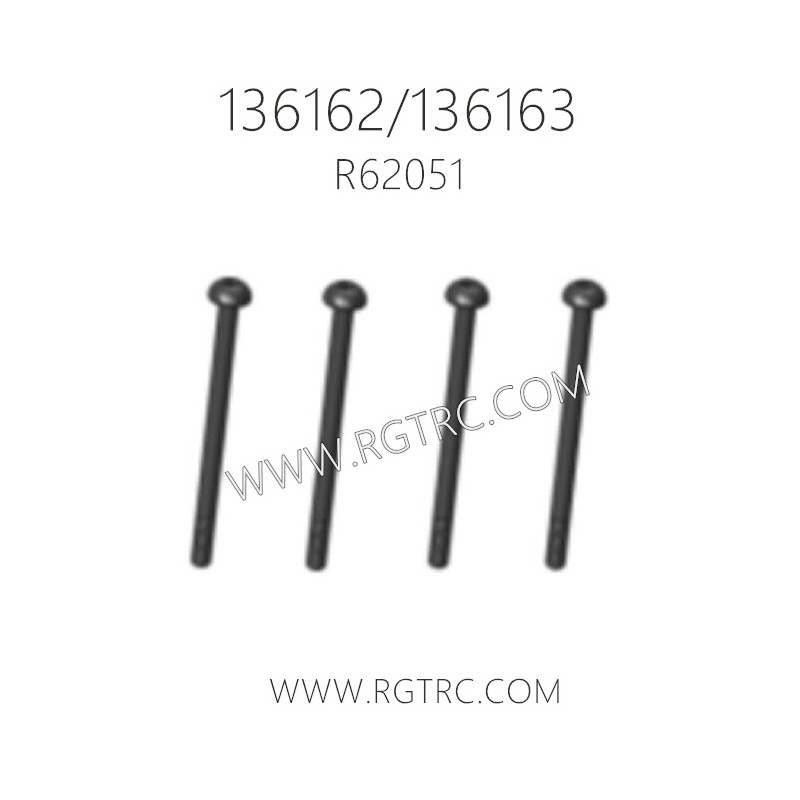 RGT 136162 136163 RC Car Parts R62051 Button Head Hex Screw Half Thread 2.5X40mm