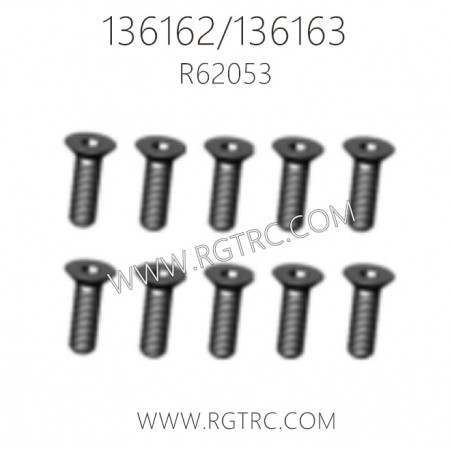 RGT 136162 136163 RC Car Parts R62053 Flat Head Hex Machine Screw 2.5X16mm